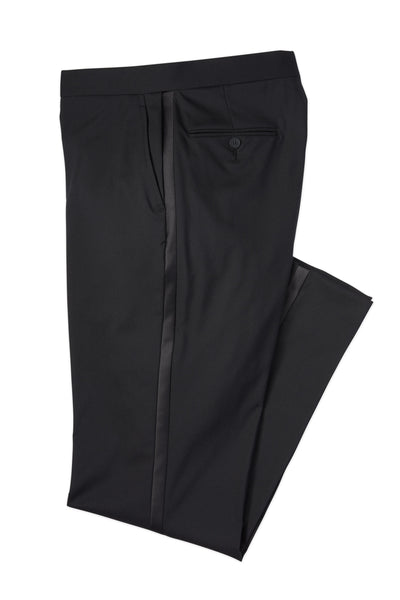 Tuxedo Pants Black Non Pleat Non-Adjustable Tapered Pants