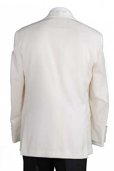Men’s Tuxedo Jacket Modern Cut, Ivory, 100% Wool 110’s, Back of jacket image