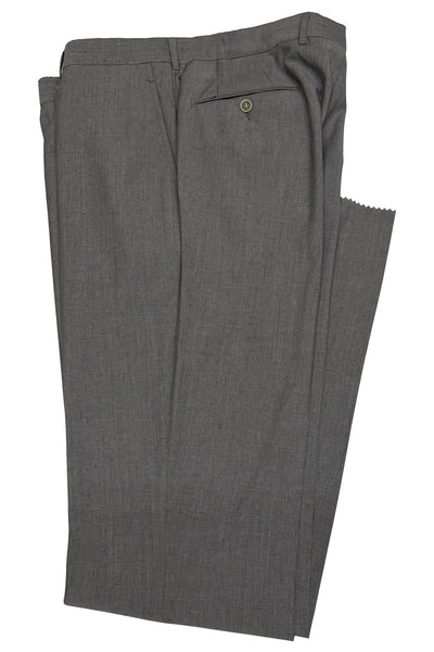 picture of Men's Flat Front Pant Modern Cut - LT GREY DONEGAL - 100% WOOL SUPER 110'S