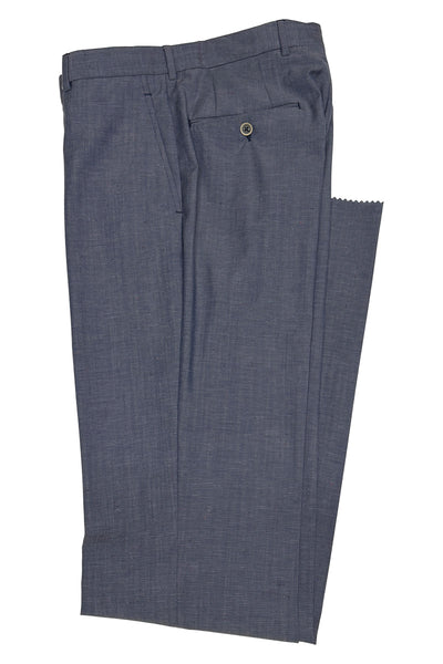 picture of Men's Flat Front Pant Modern Cut - BLUE DONEGAL - 100% WOOL SUPER 110'S