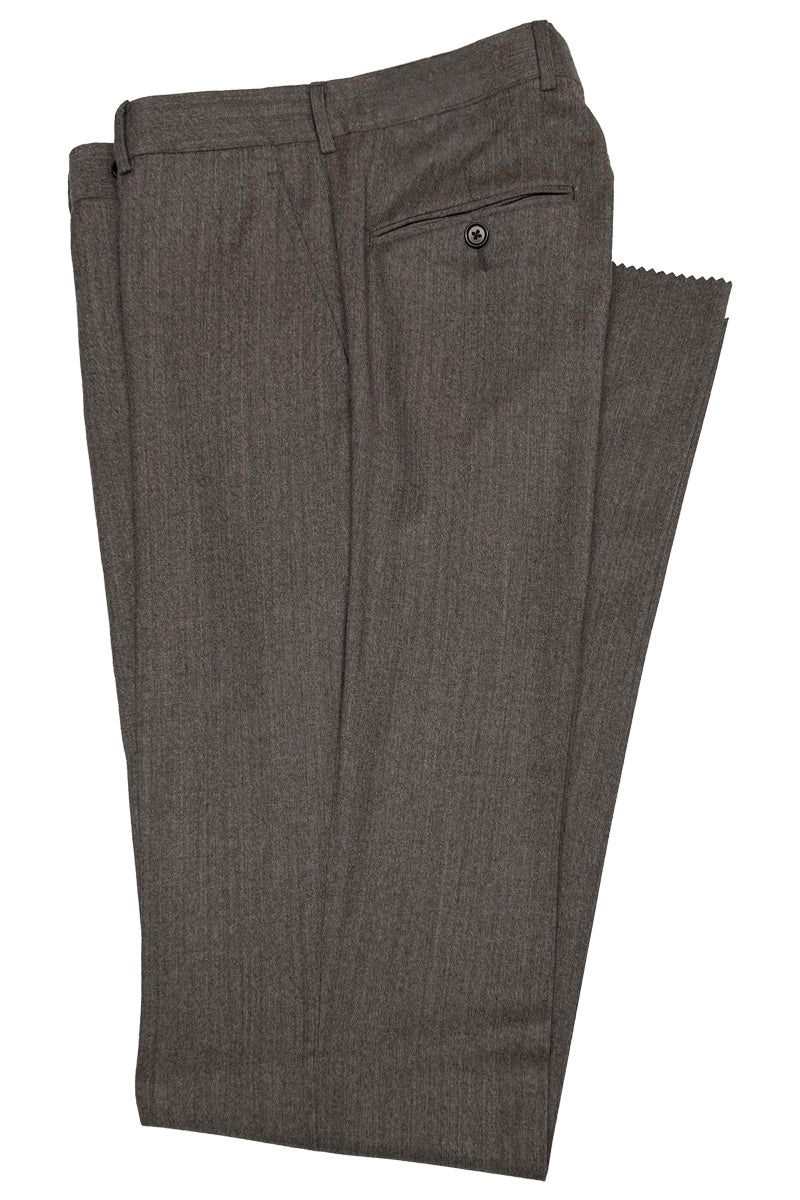 Men's Flat Front Pant Modern Cut - OATMEAL - 100% WOOL FLANNEL SUP110
