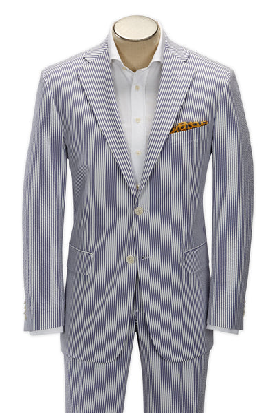 picture of Men's Sport Coat  - Suit Separate - Classic Cut - BLUE SEERSUCKER - 100% COTTON