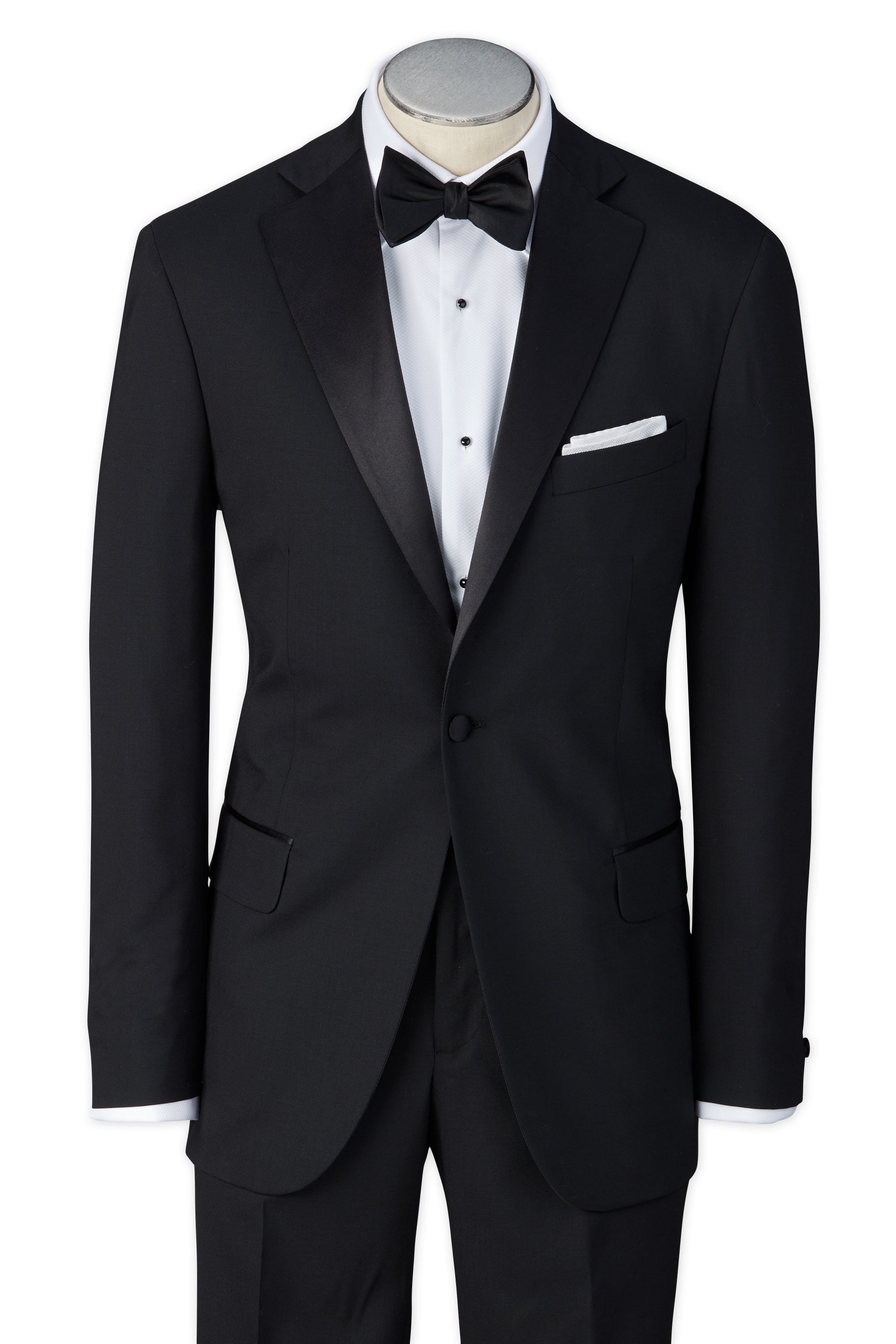 Men's Tuxedo Jacket Modern Cut - BLACK 98/2 WOOL/LYCRA SUPER100