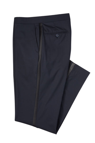 picture of Men's Flat Front Tuxedo Pant Modern Cut - NAVY - 98/2 WOOL/LYCRA SUPER100