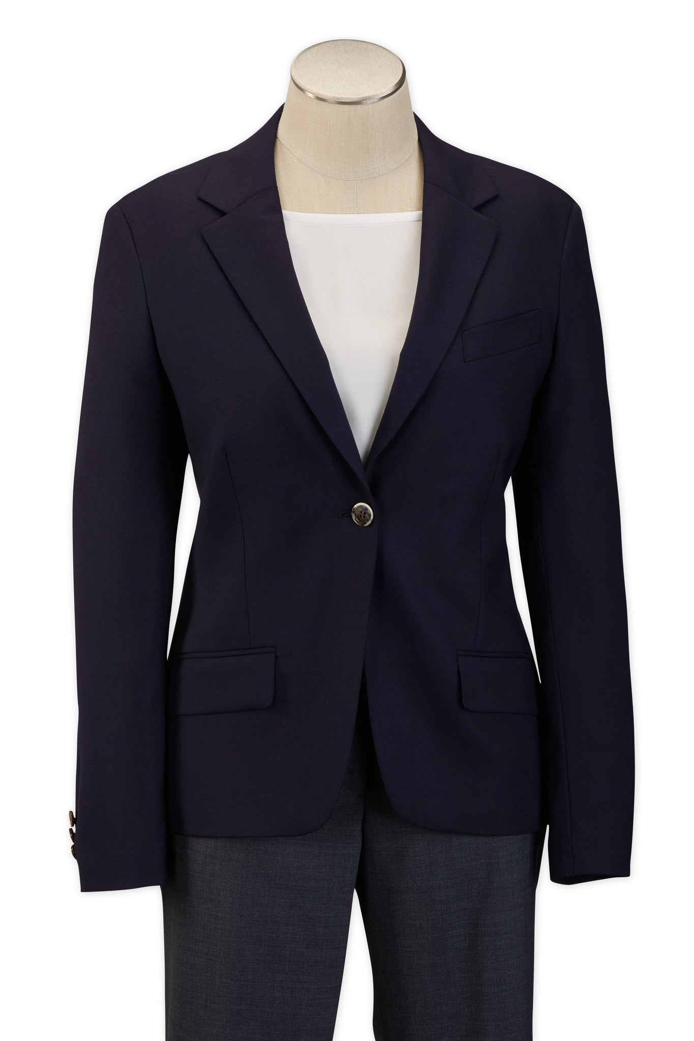 Ladies Blazer NAVY 98/2 WOOL/LYCRA SUPER100 – - Main Image