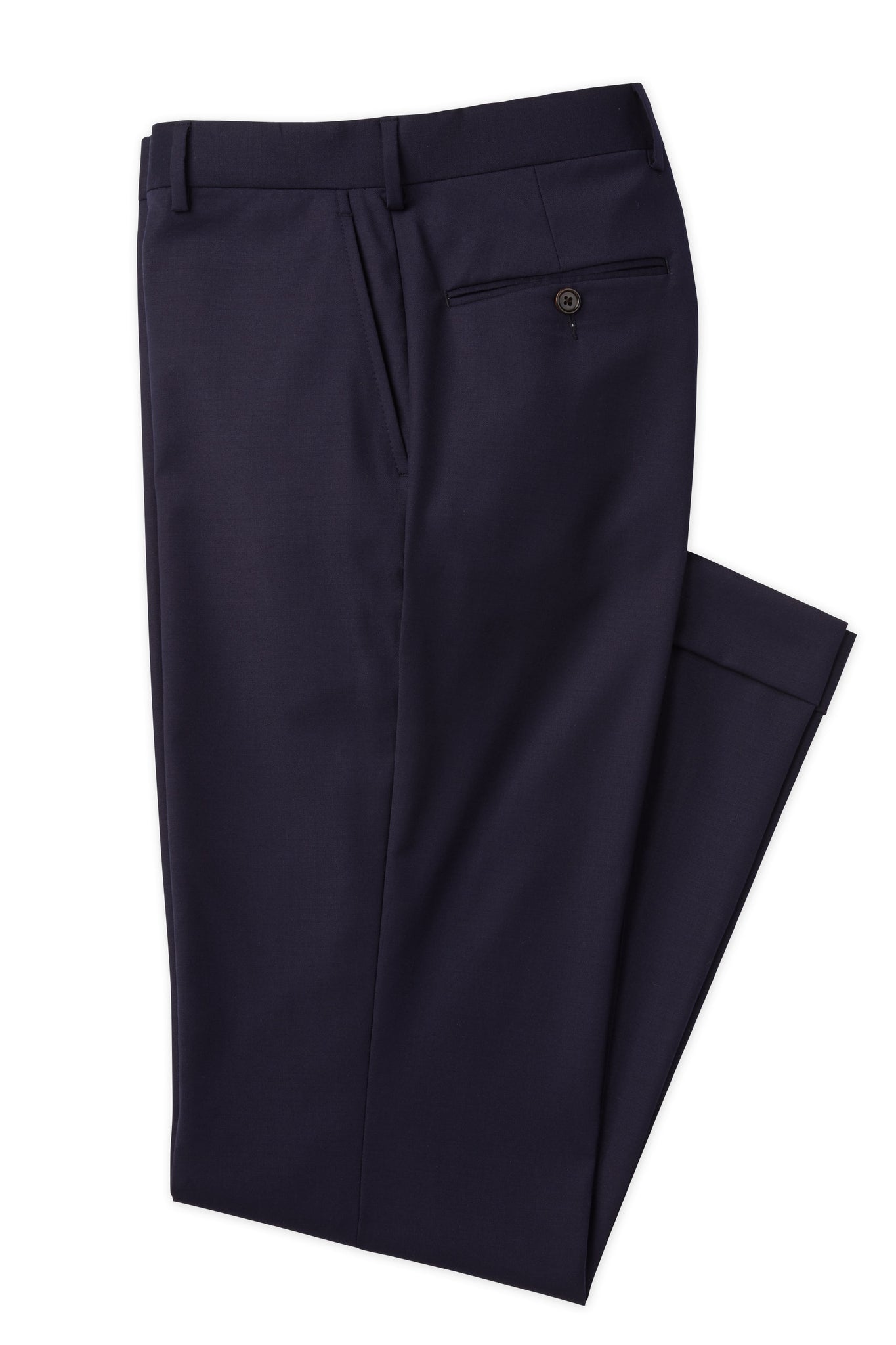 Men's Flat Front Pant Nested Suit Modern Cut - NAVY - 97/3 WOOL/LYCRA SUPER120