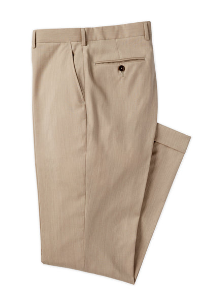 picture of Men's Flat Front Pant Modern Cut - TAN - 100% WOOL SUPER 120'S