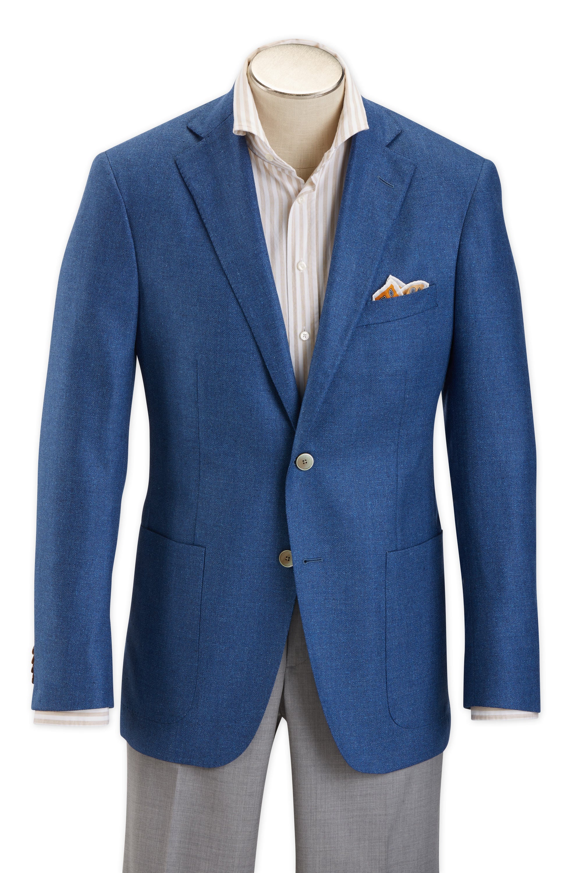 Men's Sport Coat Modern Cut - BLUE - 55% SILK/45% WOOL