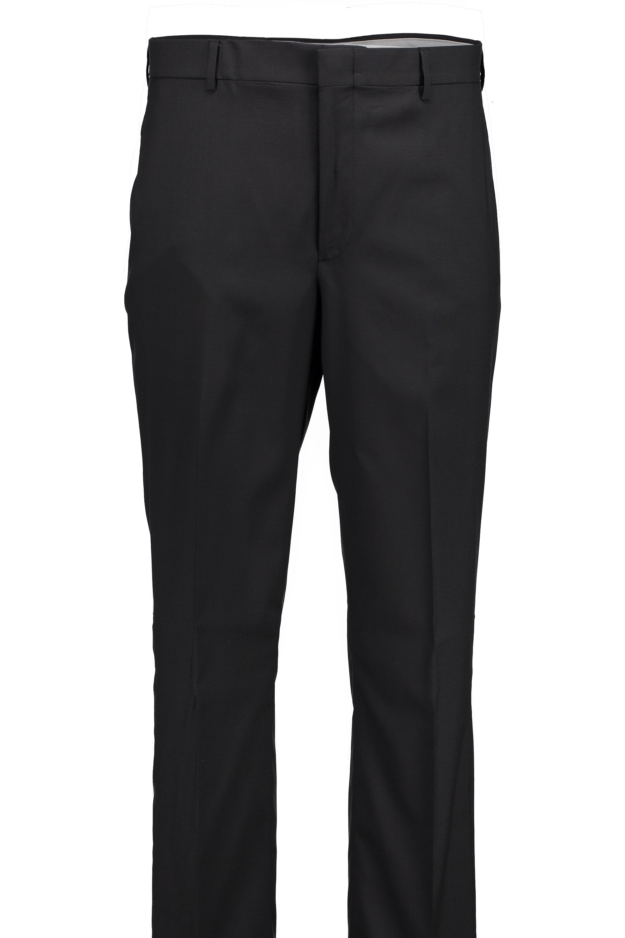 Men's Suit Separates Flat Front Pant Classic Cut - BLACK 98/2 WOOL/LYCRA SUPER100