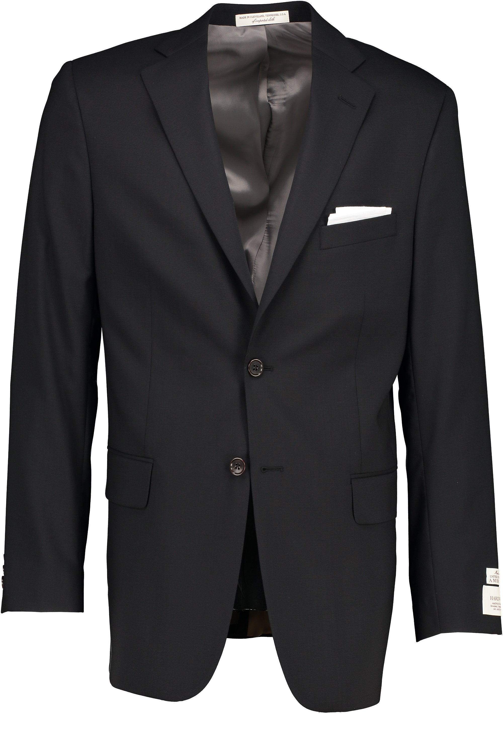 Men's Suit Separate - Coat Portly Cut BLACK 98/2 WOOL/LYCRA SUPER100