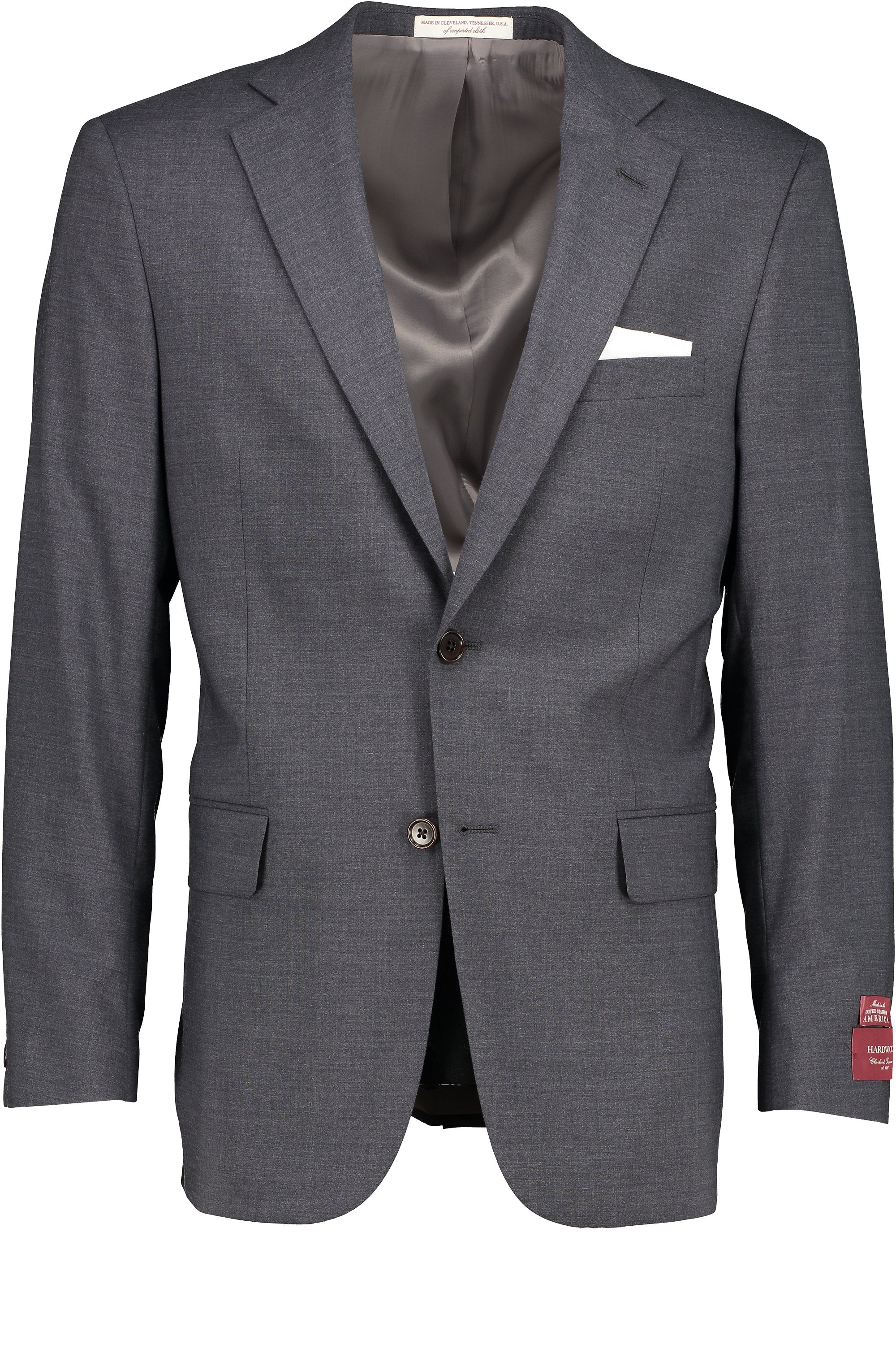 Men's Suit Separate - Coat Portly Cut MED GREY 98/2 WOOL/LYCRA SUPER100