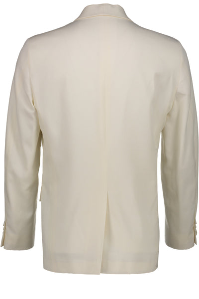 picture of Classic Fit Ivory Wool Dinner Jacket with Self Fabric Shawl Collar