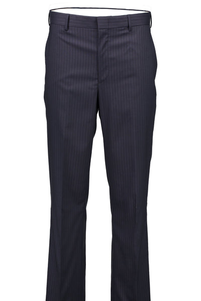 picture of Men's Flat Front Pant Classic Cut - NAVY STRIPE - 98/2 WOOL/LYCRA SUPER100