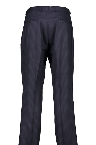 picture of Men's Pleated Pant Classic Cut - NAVY STRIPE - 98/2 WOOL/LYCRA SUPER100