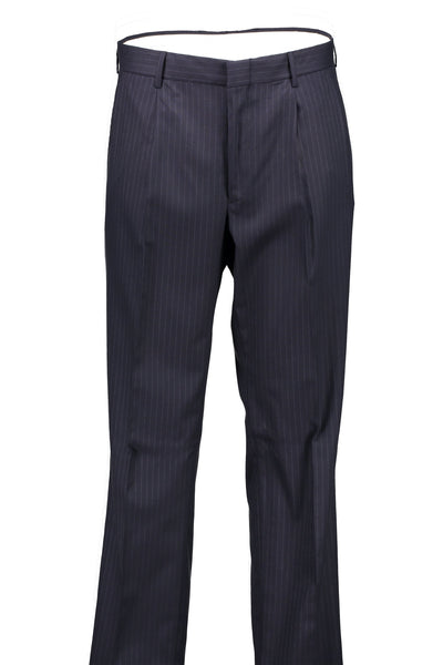 picture of Men's Pleated Pant Classic Cut - NAVY STRIPE - 98/2 WOOL/LYCRA SUPER100