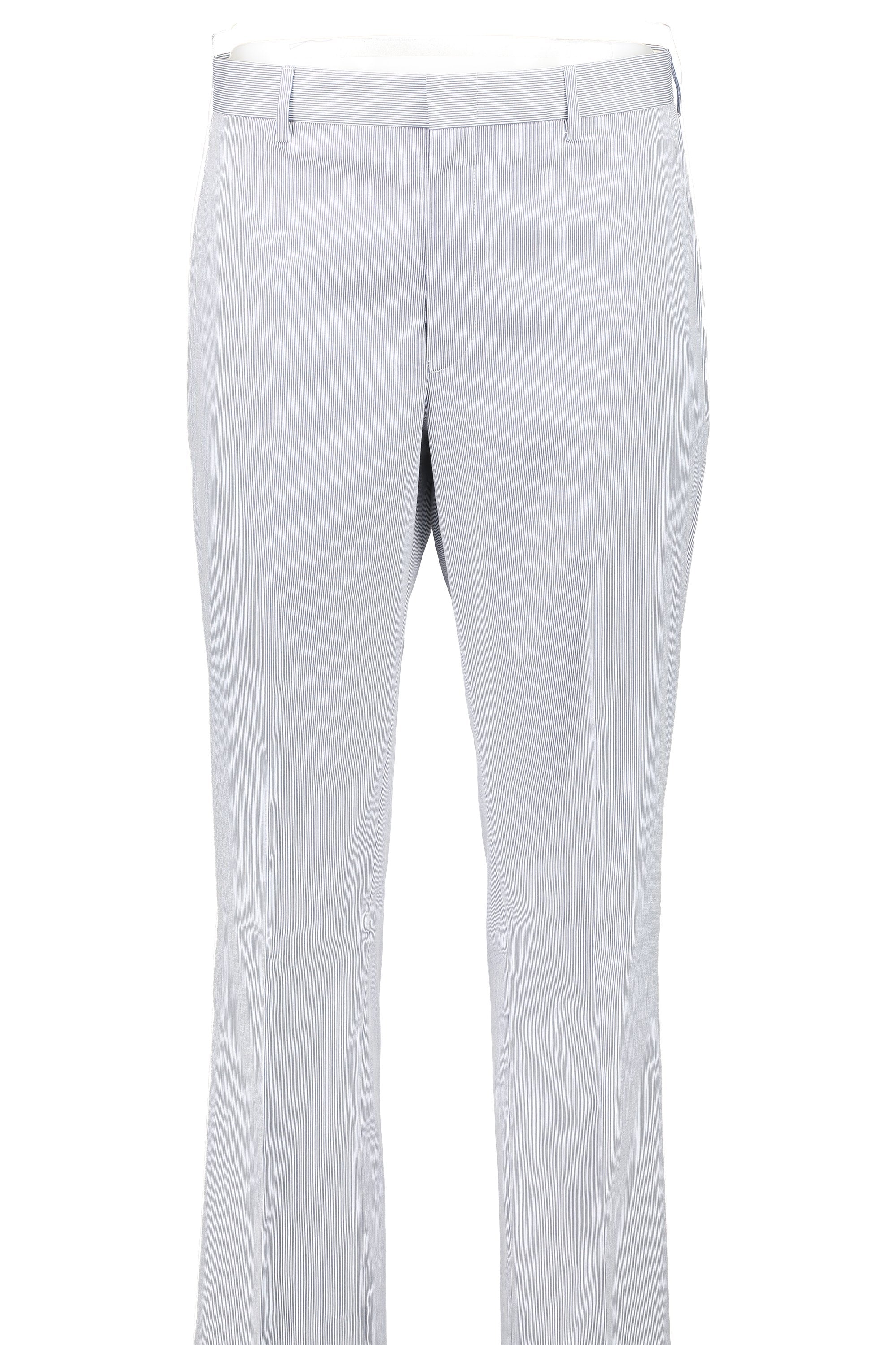 Men's Flat Front Pant - Suit Separate Classic Cut Blue/White Pincord 100% COTTON