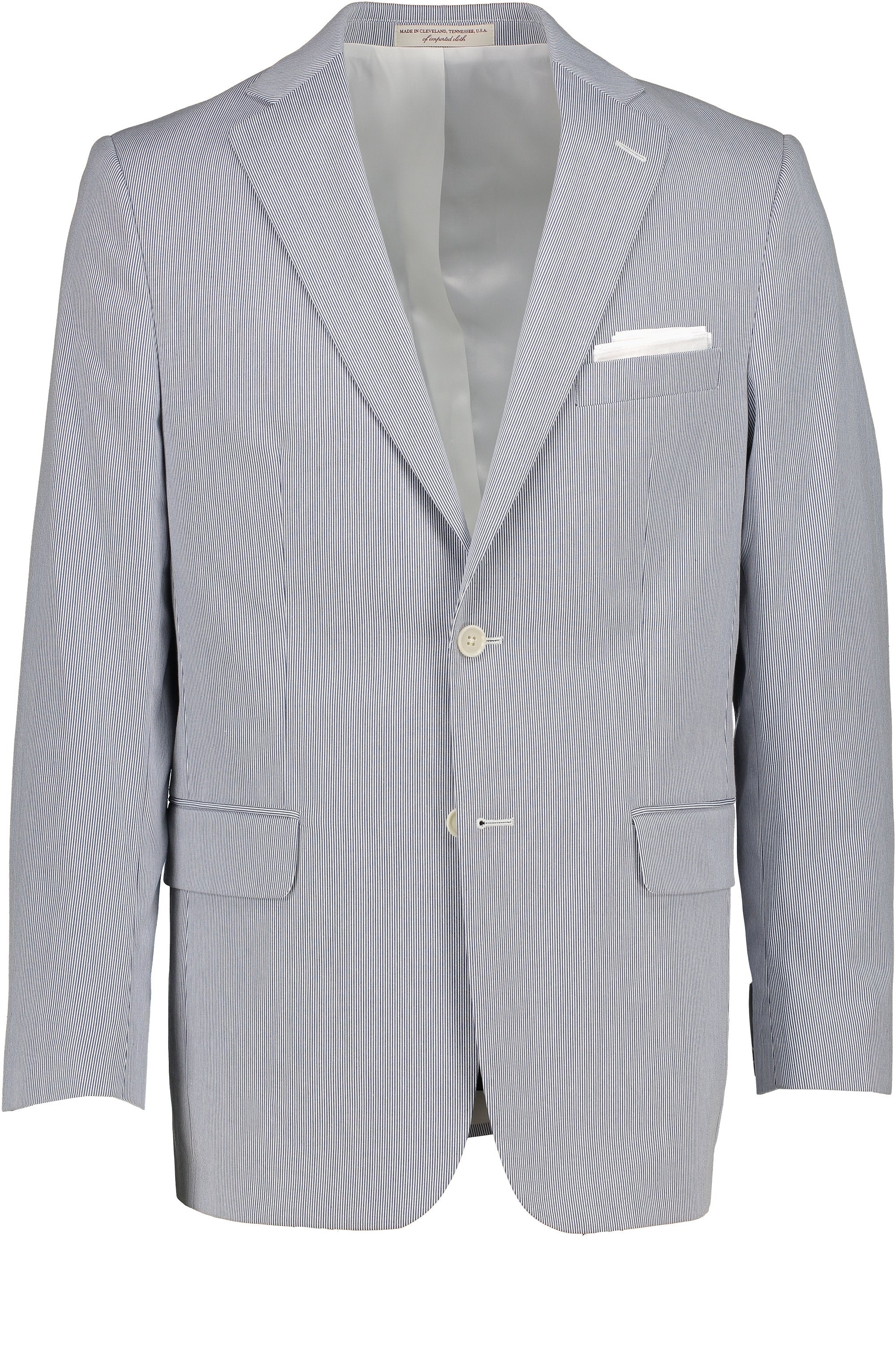 Men's Sport Coat - Suit Separate  Classic Cut Blue/White Pincord 100% COTTON