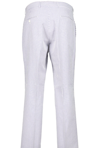 picture of Men's Flat Front Pant - Suit Separate - Classic Cut - BLUE SEERSUCKER - 100% COTTON