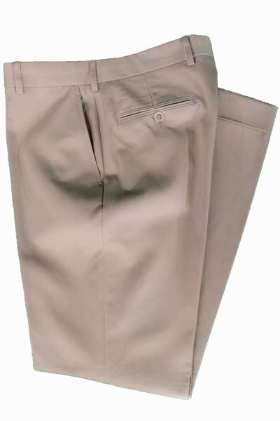 Men's Flat Front Pant Chairman’s Collection - KHAKI - 100% COTTON