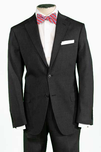 Men's Flat Front Pant Nested Suit Classic Cut - CHARCOAL 100% WORSTED WOOL