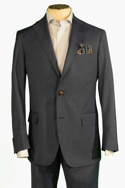 Men's Flat Front Pant Nested Suit Modern Cut - CHARCOAL - 97/3 WOOL/LYCRA SUPER120