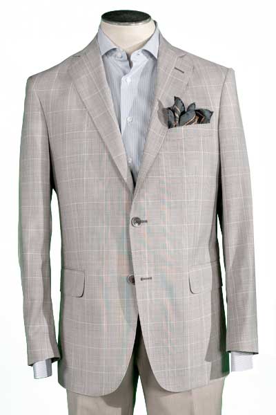 Men’s Brown Glen Plaid Sport Coat, Modern Cut, 100% Wool Super 100’s